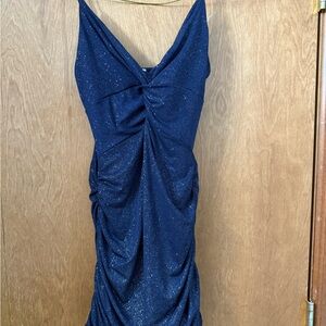 Lucy in the Sky Sparkling Midnight Blue Backless Dress